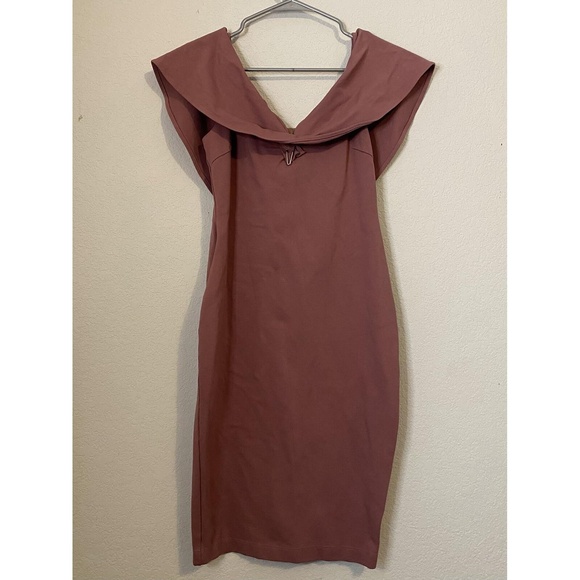 Windsor Rusty Pink Off the Shoulder Bodycon Dress Size S - Picture 1 of 6